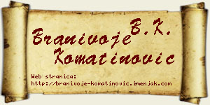 Branivoje Komatinović vizit kartica